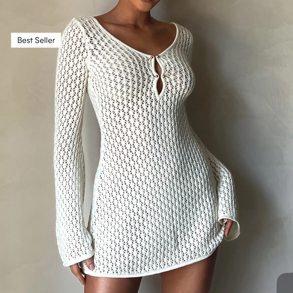 Meshki Kayleigh Crochet Mini Dress
